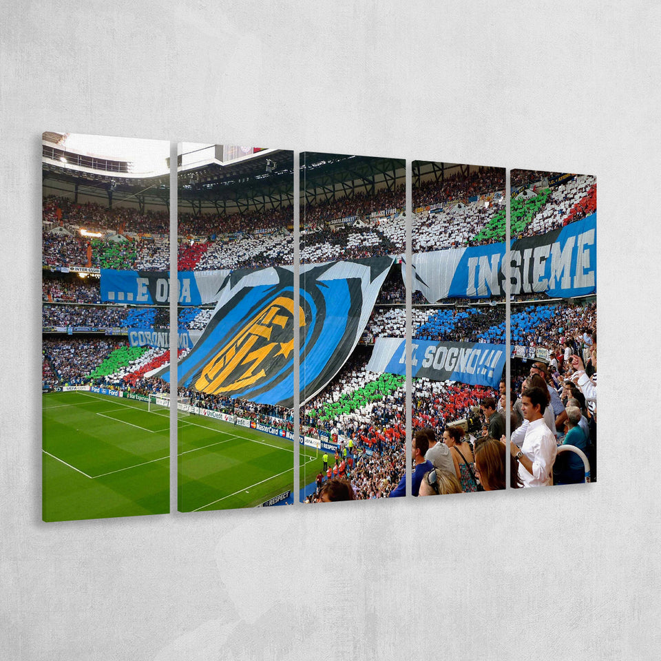 Giuseppe Meazza Stadium Canvas Prints Internazionale Milano Wall Art Football,Multi Panels B,Sport Stadium Art Prints, Fan Gift