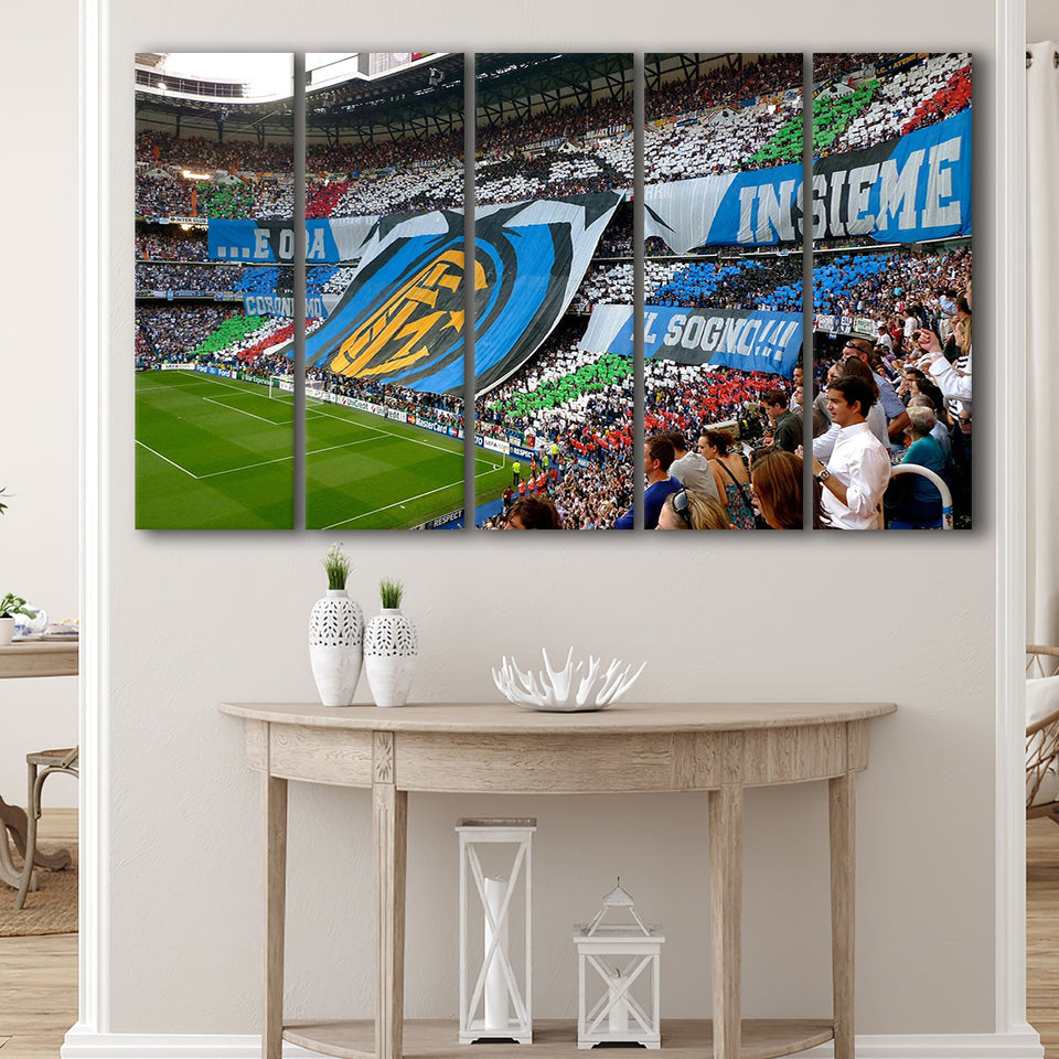 Giuseppe Meazza Stadium Canvas Prints Internazionale Milano Wall Art Football,Multi Panels B,Sport Stadium Art Prints, Fan Gift