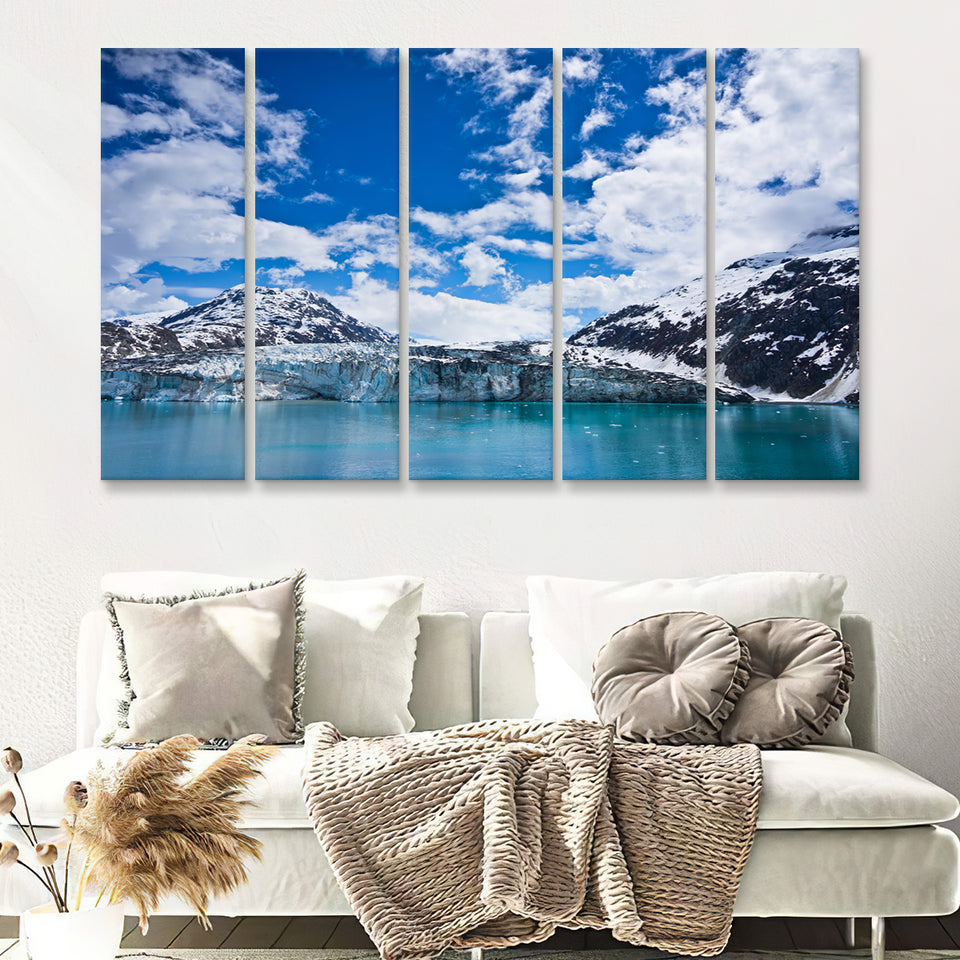 Glacier Bay in Mountains in Alaska United States 5 Pieces Canvas Prints Wall Art - Painting Canvas, Multi Panels, Wall Decor