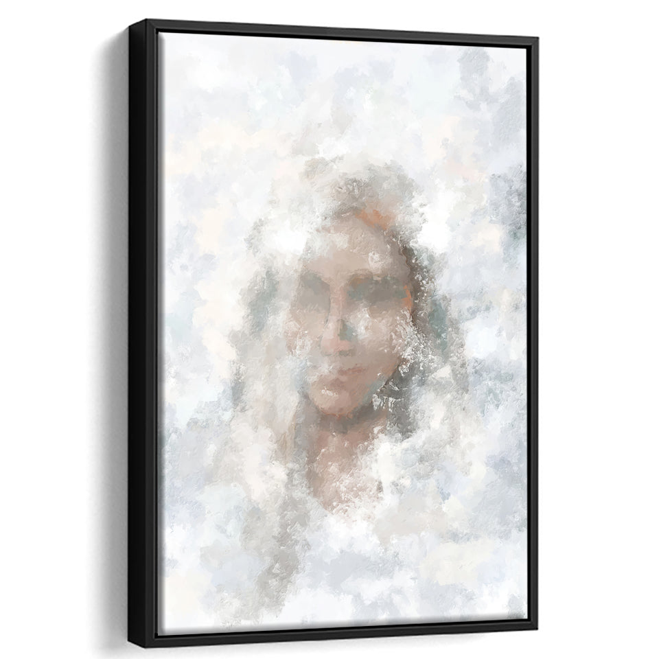 Glimpses Divine Feminine Water The Veil Heavenly Mother Abstract Art Framed Canvas Prints Wall Art - Painting Canvas, Floating Frame