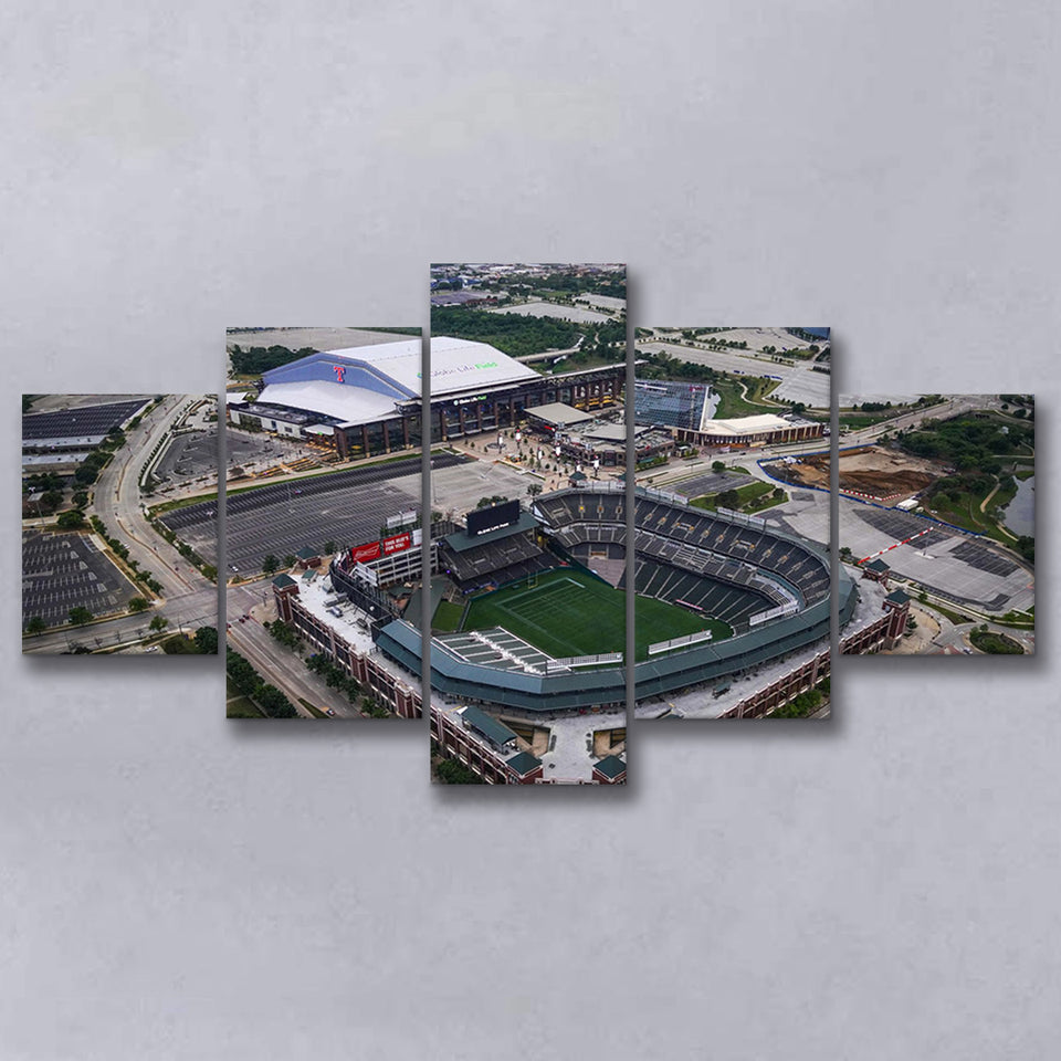 Globe Life Field Aerial View, Stadium Canvas, Sport Art, Large Canvas, Multi Panels, Canvas Prints Wall Art Decor