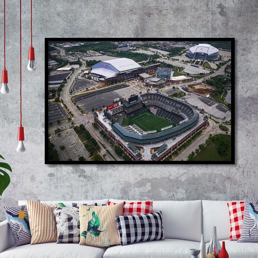 Globe Life Field Aerial View, Stadium Canvas, Sport Art, Gift for him, Framed Art Prints Wall Art Decor, Framed Picture