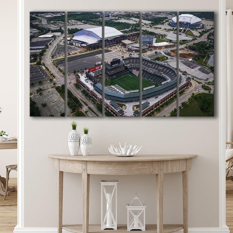 Globe Life Field Aerial View, Stadium Canvas, Sport Art, Gift for him, Multi Panels B, Canvas Prints Wall Art Decor