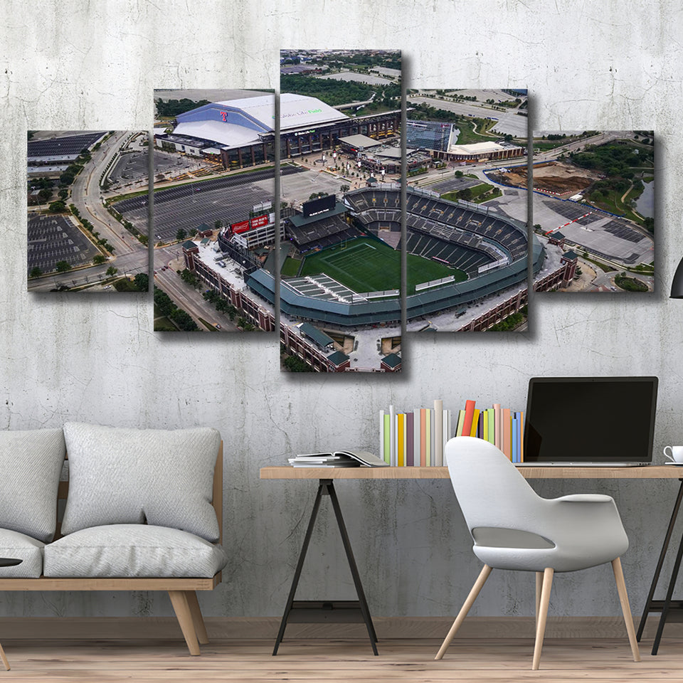 Globe Life Field Aerial View, Stadium Canvas, Sport Art, Large Canvas, Multi Panels, Canvas Prints Wall Art Decor