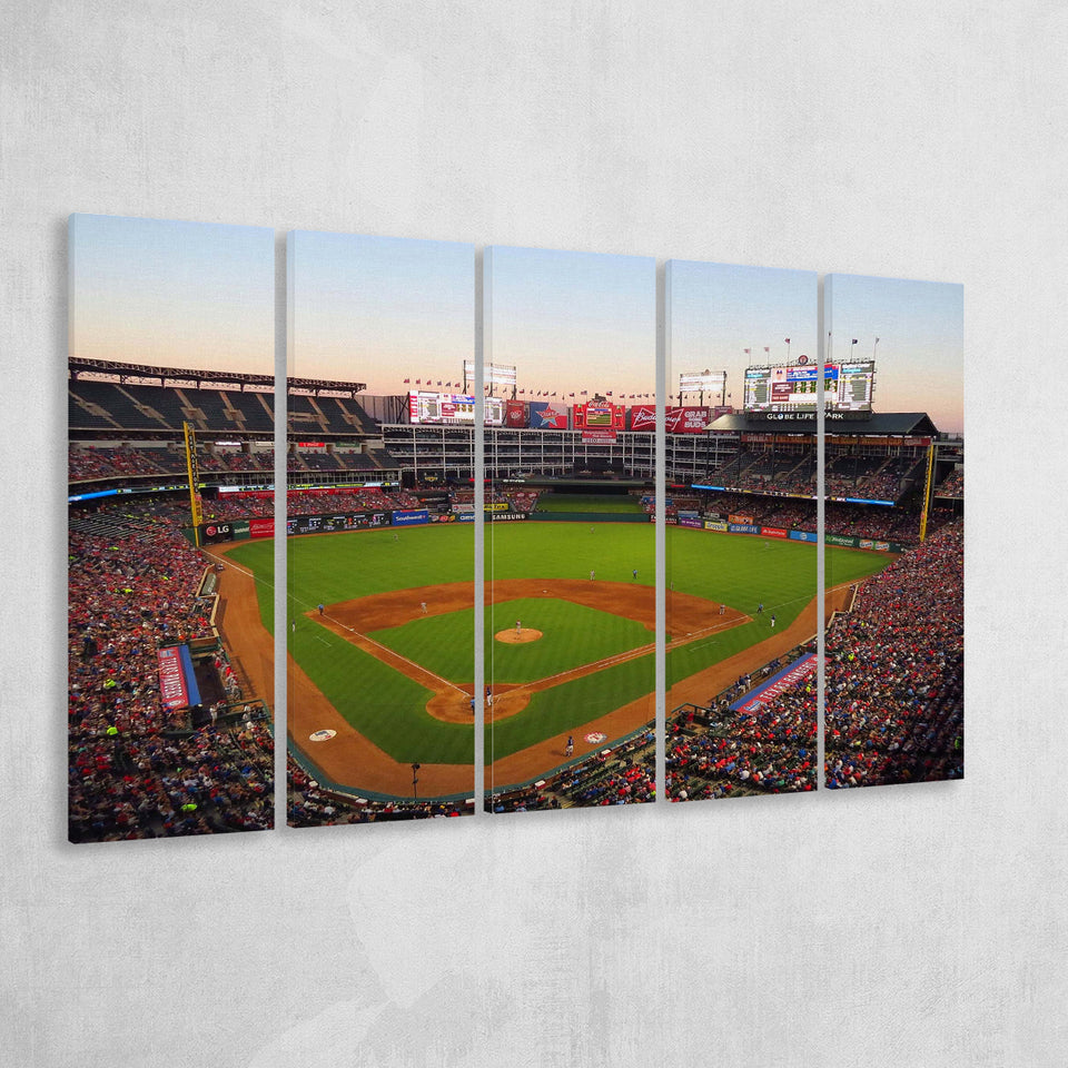 Globe Life Field Stadium Canvas Prints Texas Rangers Wall Art,Multi Panels B,Sport Stadium Art Prints, Fan Gift