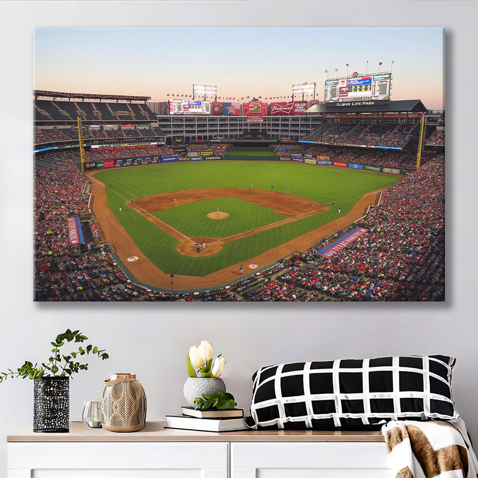 Globe Life Field Stadium Canvas Prints Texas Rangers Wall Art,Sport Stadium Art Prints, Fan Gift, Wall Decor