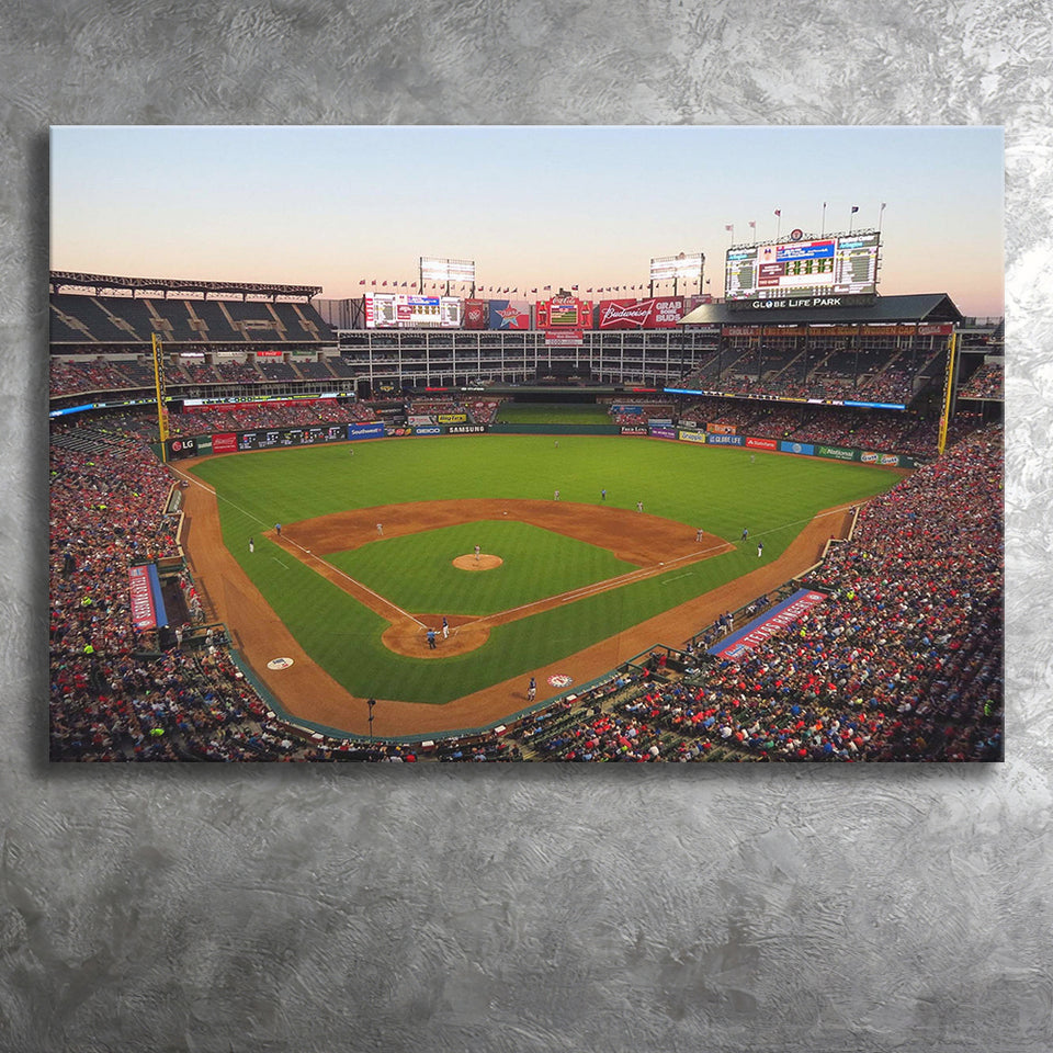 Globe Life Field Stadium Canvas Prints Texas Rangers Wall Art,Sport Stadium Art Prints, Fan Gift, Wall Decor