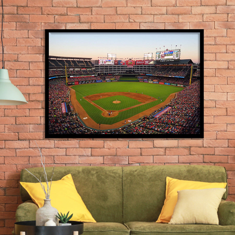 Globe Life Field Stadium Poster, Texas Rangers Stadium Wall Art