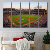Globe Life Field Stadium Canvas Prints Texas Rangers Wall Art,Multi Panels B,Sport Stadium Art Prints, Fan Gift