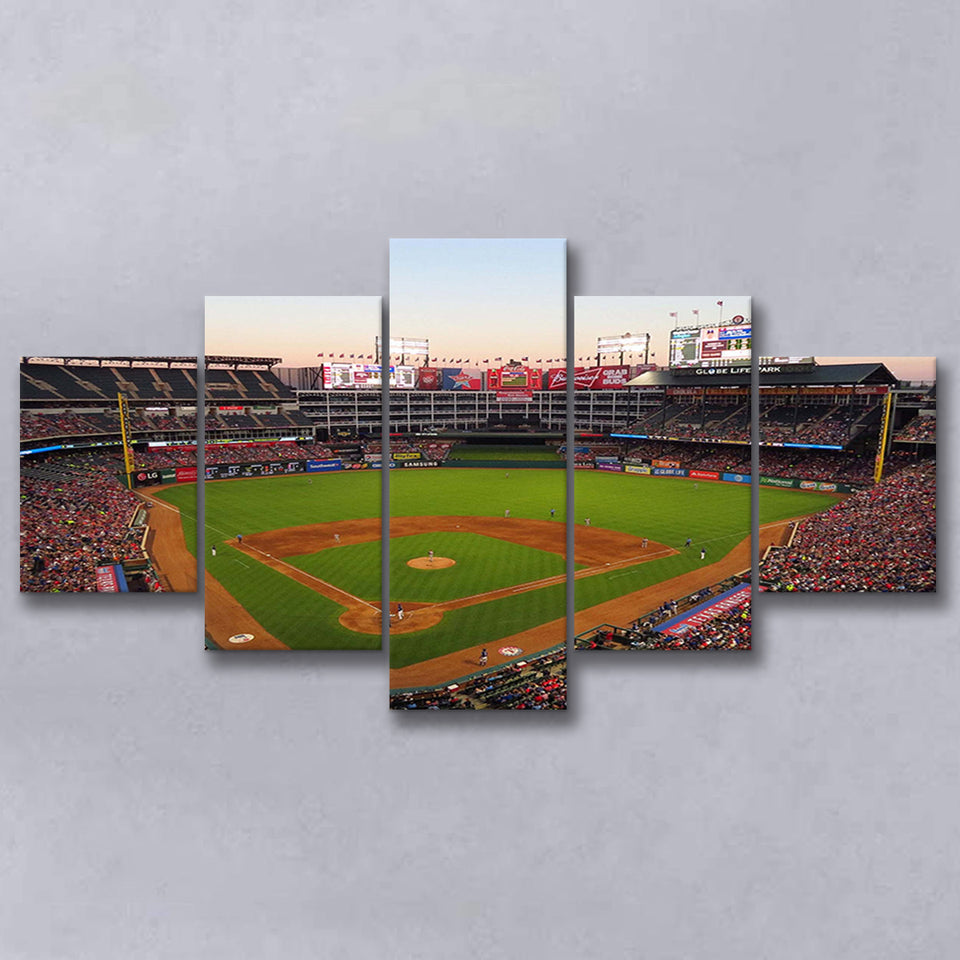 Globe Life Field Stadium Canvas Prints Texas Rangers Wall Art,Multi Panels,Sport Stadium Art Prints, Fan Gift