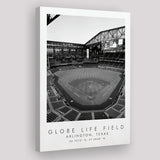 Globe Life Field Texas Rangers Baseball Lovers Black And White Art Canvas Prints Wall Art Home Decor