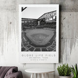 Globe Life Field Texas Rangers Baseball Lovers Black And White Art Canvas Prints Wall Art Home Decor