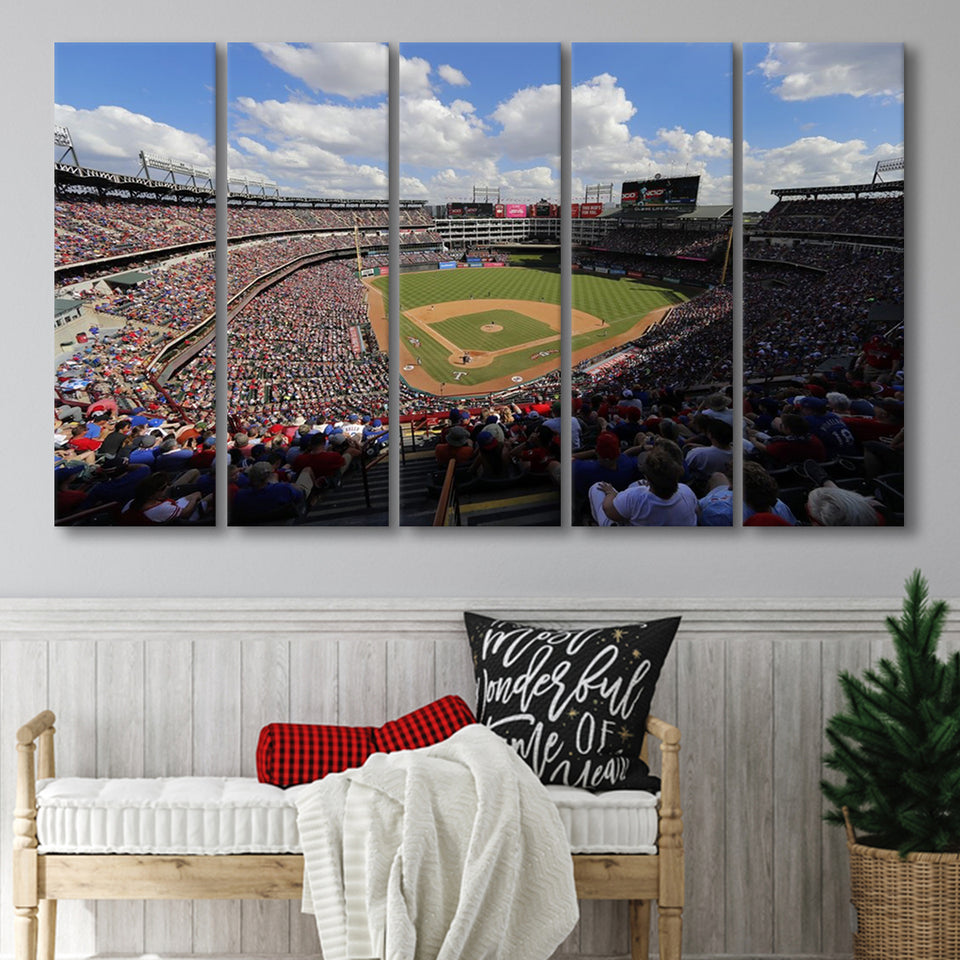 Globe Life Field in Arlington, Stadium Canvas, Sport Art, Gift for him, Multi Panels B, Canvas Prints Wall Art Decor