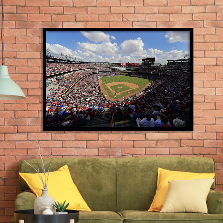 Globe Life Field in Arlington, Stadium Canvas, Sport Art, Gift for him, Framed Art Prints Wall Art Decor, Framed Picture
