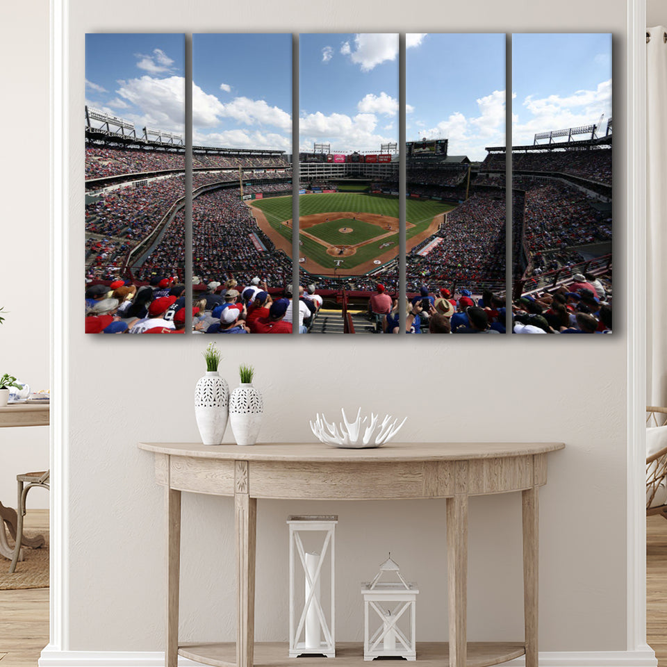 Globe Life Field in Texas, Stadium Canvas, Sport Art, Gift for him,100 Multi Panels B, Canvas Prints Wall Art Decor