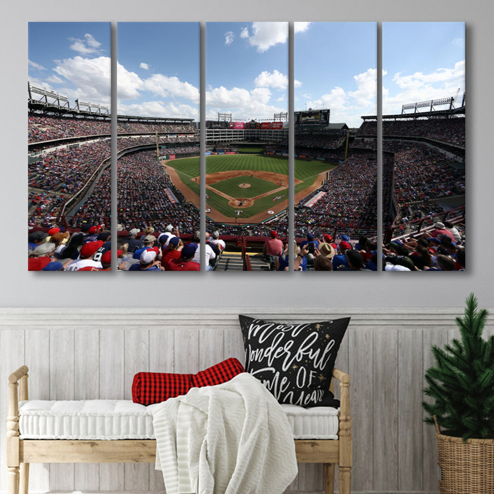 Globe Life Field in Texas, Stadium Canvas, Sport Art, Gift for him,100 Multi Panels B, Canvas Prints Wall Art Decor