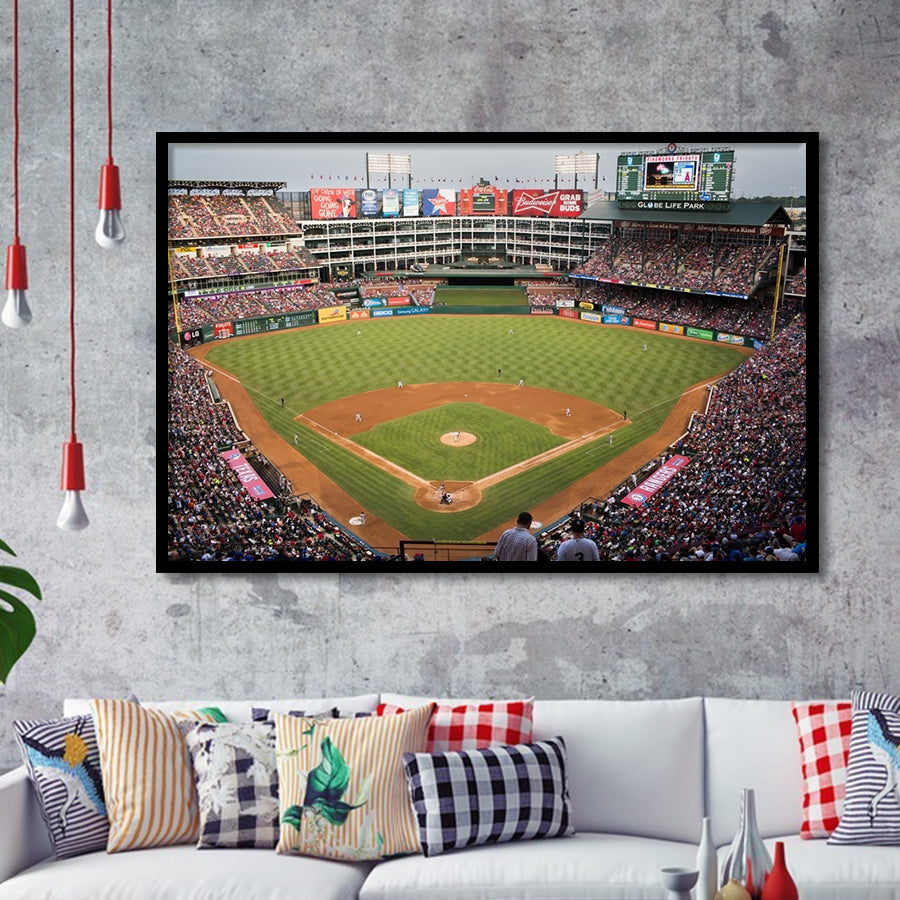 Globe Life Park, Stadium Canvas, Sport Art, Gift for him, Framed Art Prints Wall Art Decor, Framed Picture