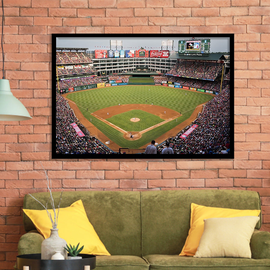 Globe Life Park, Stadium Canvas, Sport Art, Gift for him, Framed Art Prints Wall Art Decor, Framed Picture