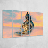 God Shiva Canvas, Hindu Gods, Multi Panels, 5 Pieces B, Canvas Prints Wall Art Home Decor,X Large Canvas