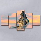 God Shiva Canvas, Hindu Gods, Multi Panels, 5 Pieces, Canvas Prints Wall Art Home Decor
