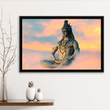 God Shiva Canvas, Hindu Gods, Framed Canvas Prints Wall Art Home Decor,Floating Frame, Ready to Hang