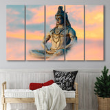 God Shiva Canvas, Hindu Gods, Multi Panels, 5 Pieces B, Canvas Prints Wall Art Home Decor,X Large Canvas