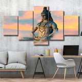 God Shiva Canvas, Hindu Gods, Multi Panels, 5 Pieces, Canvas Prints Wall Art Home Decor