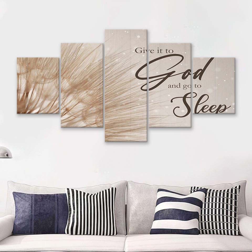 God Wall Art Give It To God And Go To Sleep 5 Piece Multi Panels Canvas Prints Wall Art - Painting Canvas,Wall Decor