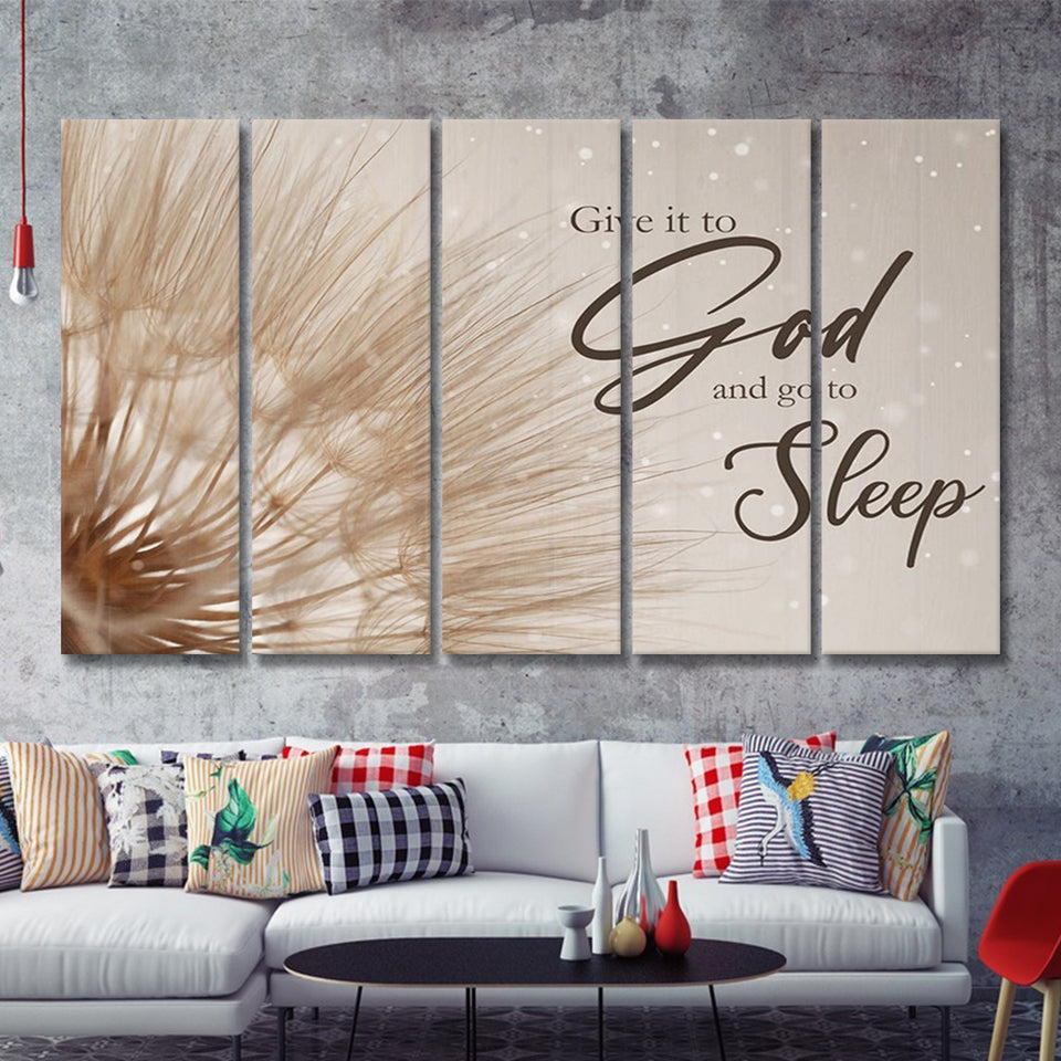 God Wall Art Give It To God And Go To Sleep 5 Piece B Multi Panels Canvas Prints Wall Art - Painting Canvas,Wall Decor