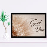 God Wall Art Give It To God And Go To Sleep Framed Art Print Wall Decor - Painting Art, Framed Picture, Home Decor