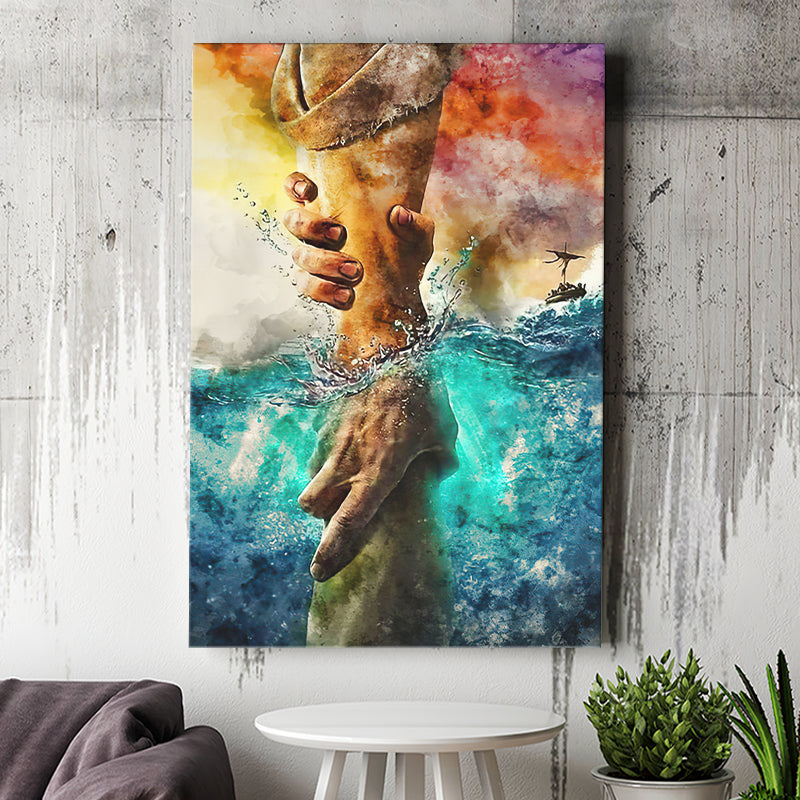Gods Hand Watercolour Christian Helping Hand Canvas Prints Wall Art - Painting Canvas, Home Wall Decor, For Sale, Painting Prints