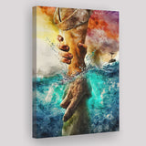 Gods Hand Watercolour Christian Helping Hand Canvas Prints Wall Art - Painting Canvas, Home Wall Decor, For Sale, Painting Prints