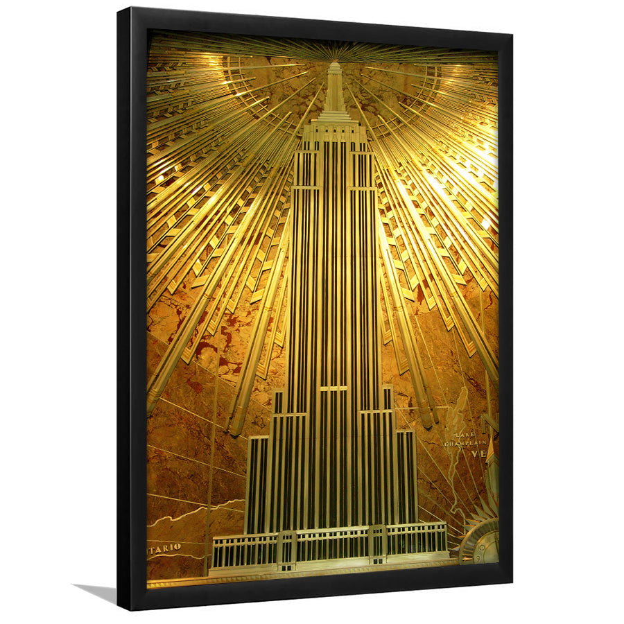 Gold Empire State Building Framed Art Prints Wall Decor - Painting Prints, Home Decor, For Sale, Framed Picture