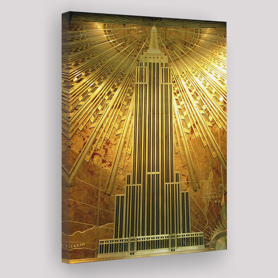 Gold Empire State Building Canvas Prints Wall Art - Painting Canvas, Home Wall Decor, For Sale, Painting Prints