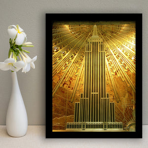 Gold Empire State Building Framed Art Prints Wall Decor - Painting Prints, Home Decor, For Sale, Framed Picture