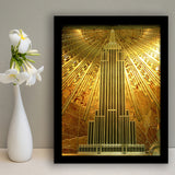 Gold Empire State Building Framed Art Prints Wall Decor - Painting Prints, Home Decor, For Sale, Framed Picture