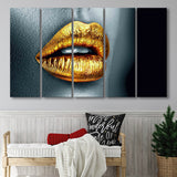 Gold Lipstick, Multi Panels, 5 Pieces B, Canvas Prints Wall Art Home Decor,X Large Canvas