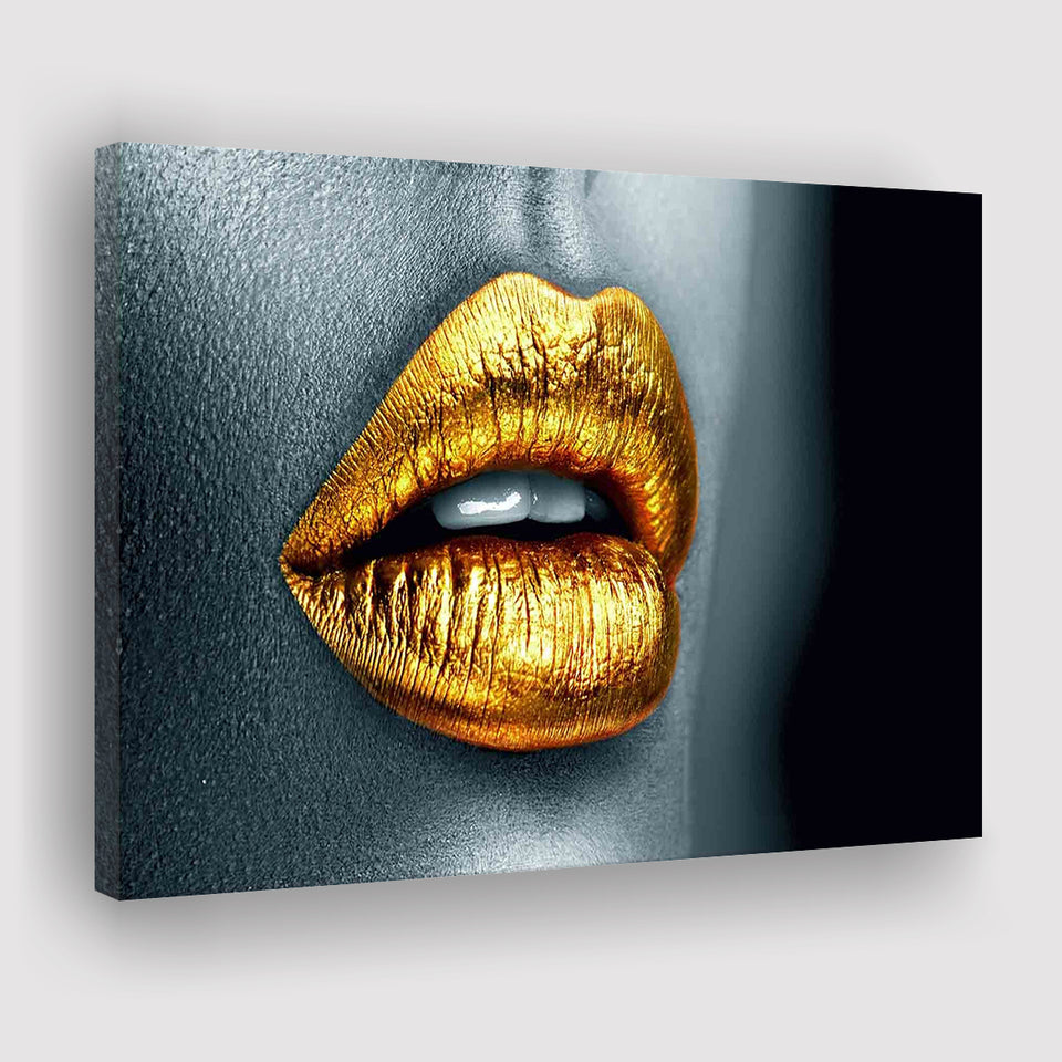 Gold Lipstick, Canvas Prints Wall Art Home Decor