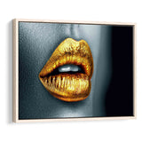 Gold Lipstick, Framed Canvas Prints Wall Art Home Decor,Floating Frame, Ready to Hang