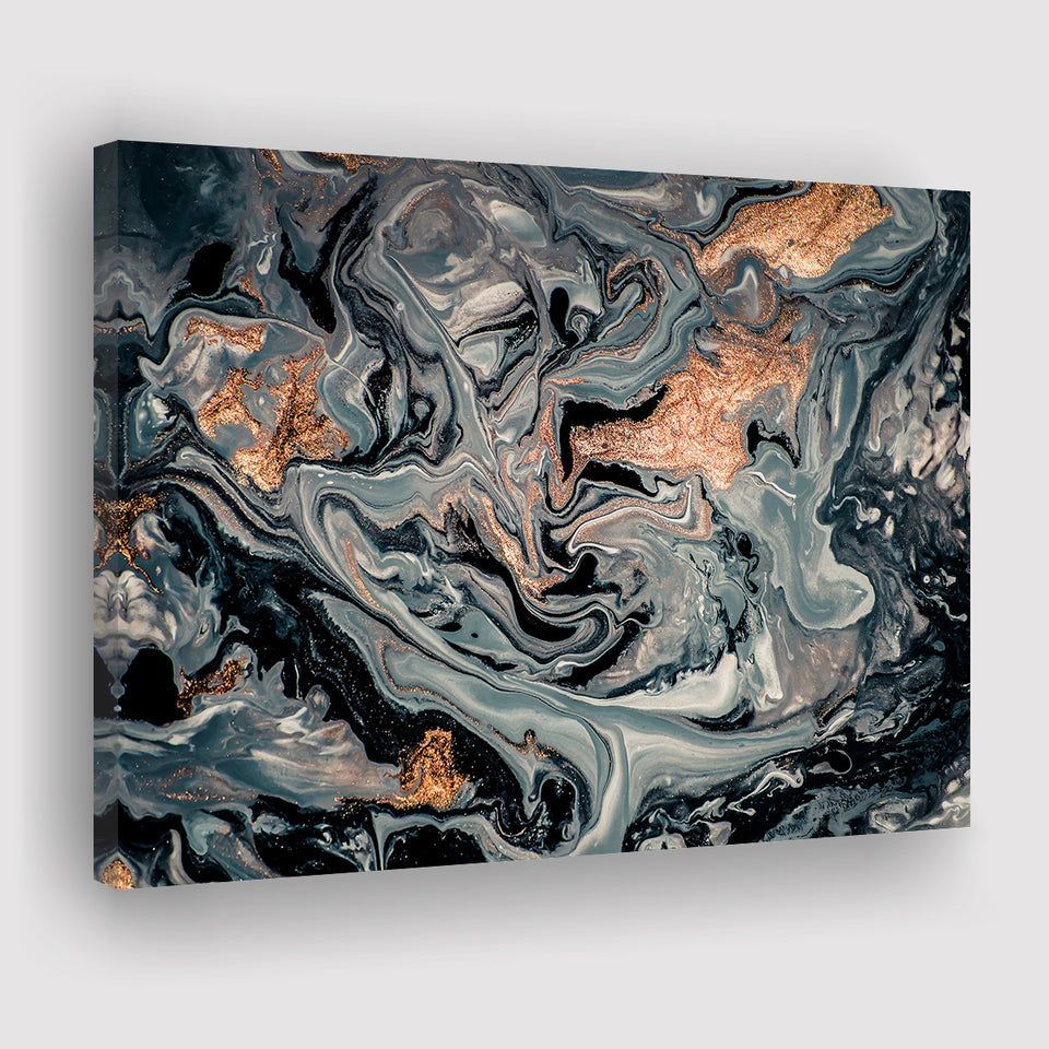 Gold Marble Gray Canvas Prints Wall Art Decor - Painting Canvas,Home Decor, Ready to Hang