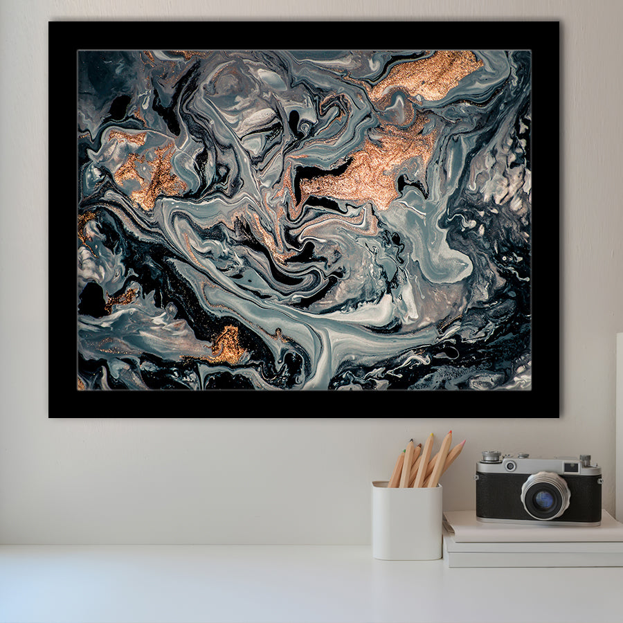 Gold Marble Gray Framed Art Prints Wall Art Decor, Framed Picture, Home Decor