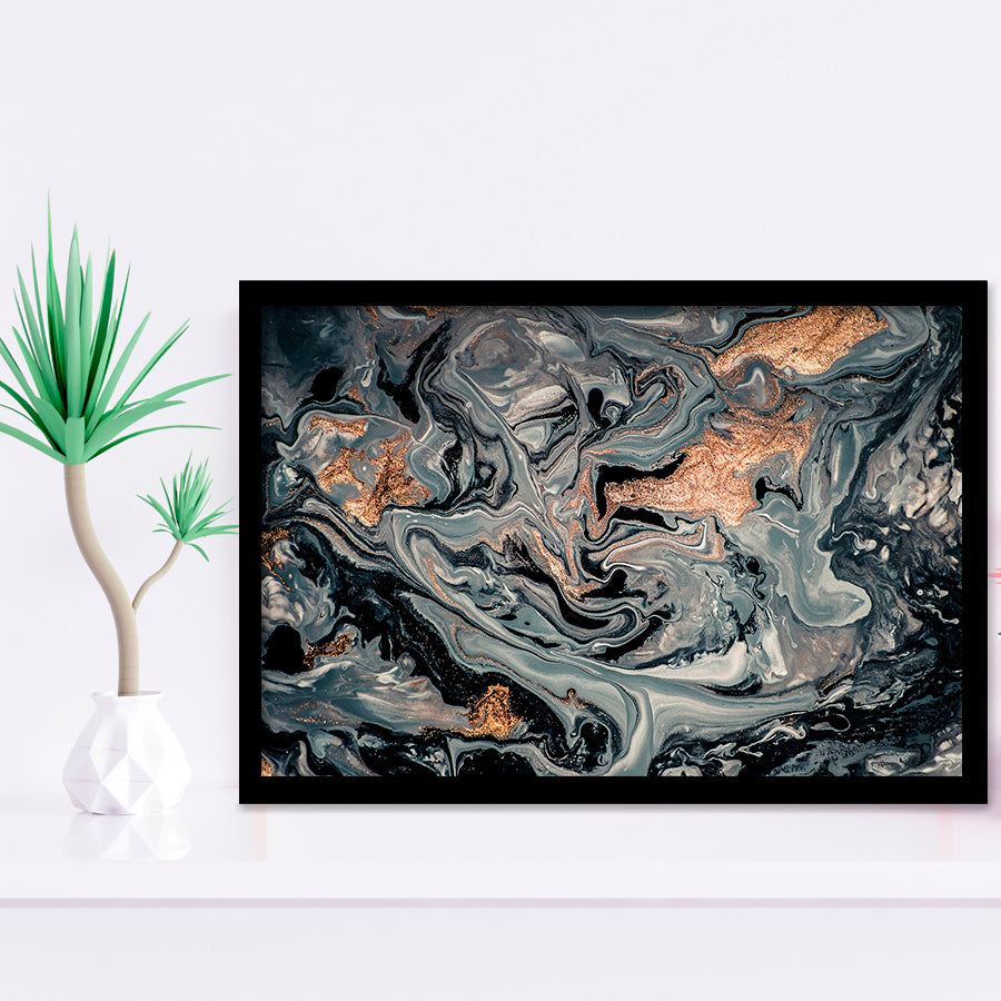 Gold Marble Gray Framed Art Prints Wall Art Decor, Framed Picture, Home Decor