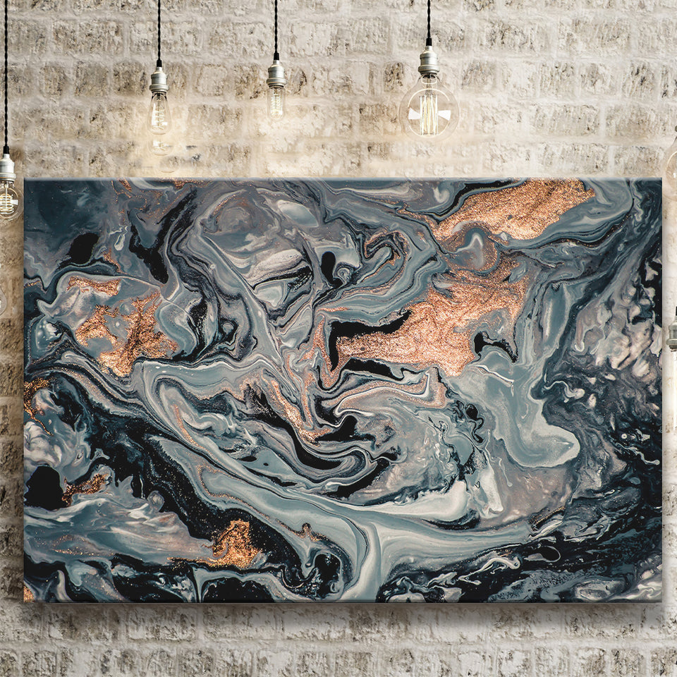 Gold Marble Gray Canvas Prints Wall Art Decor - Painting Canvas,Home Decor, Ready to Hang