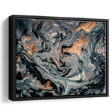 Gold Marble Gray Framed Canvas Prints Wall Art Decor, Framed Picture, Floating Frame