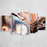Gold Marble 5 Piece Canvas Prints Wall Art Decor, Multi Panels, Mixed Canvas