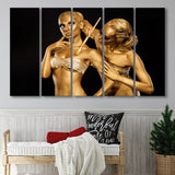 Gold Women Painting, Golden Girls Art Larger Canvas Art, 5 Piece Canvas Prints Wall Art Decor