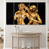 Gold Women Painting, Golden Girls Art Larger Canvas Art, 5 Piece Canvas Prints Wall Art Decor