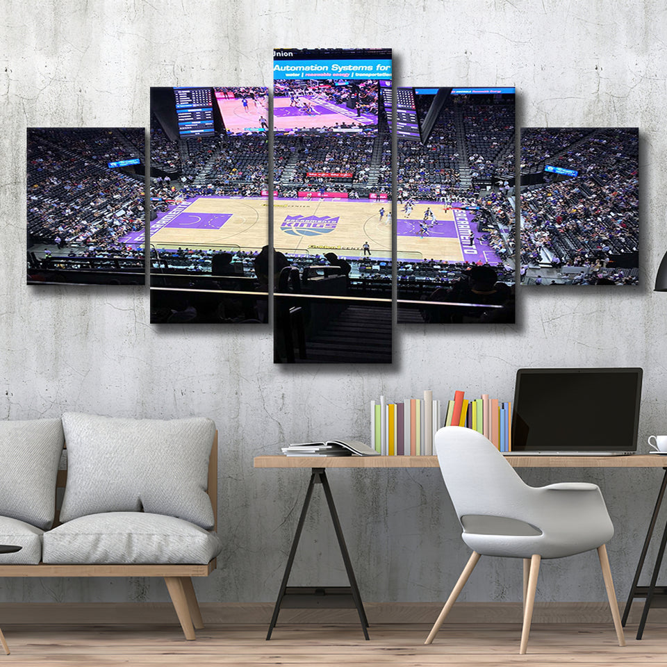 Golden 1 Center Stadium Canvas Prints Sacramento Kings Wall Art,Multi Panels,Sport Stadium Art Prints, Fan Gift