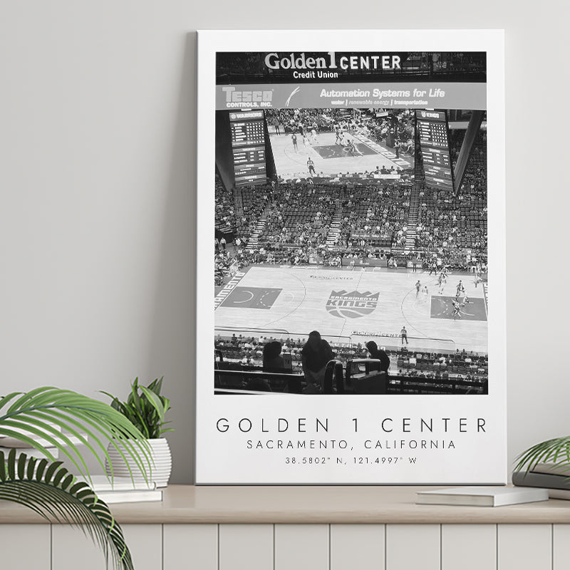Golden 1 Center Sacramento Kings Basketball Lovers Black And White Art Canvas Prints Wall Art Home Decor