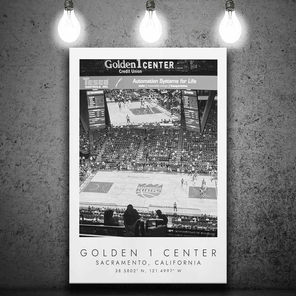 Golden 1 Center Sacramento Kings Basketball Lovers Black And White Art Canvas Prints Wall Art Home Decor